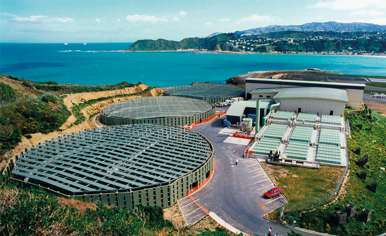 There she flows: Five into one Featured Image. Moa Point Wastewater Treatment Plant, Wellington.