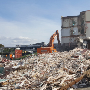 City Rail Link Ltd (CRRL) salvaged materials from  demolished office and  residential blocks at Mt Eden.